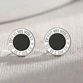Healing Gemstone Stone Fine Jewelry Natural Crystal Stone 925 Sterling Silver Letter Roman  Number Stud Earrings