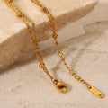 Minimalist 18K Gold Plated Stainless Steel Double Layer Woven Bead Chain Bracelets