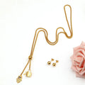 Fashion Stainless Steel Chain Gold Plated Adjustable Evil Eyes Fatima Hand Lock Charm Protection Lariat Y Necklace Jewelry Women
