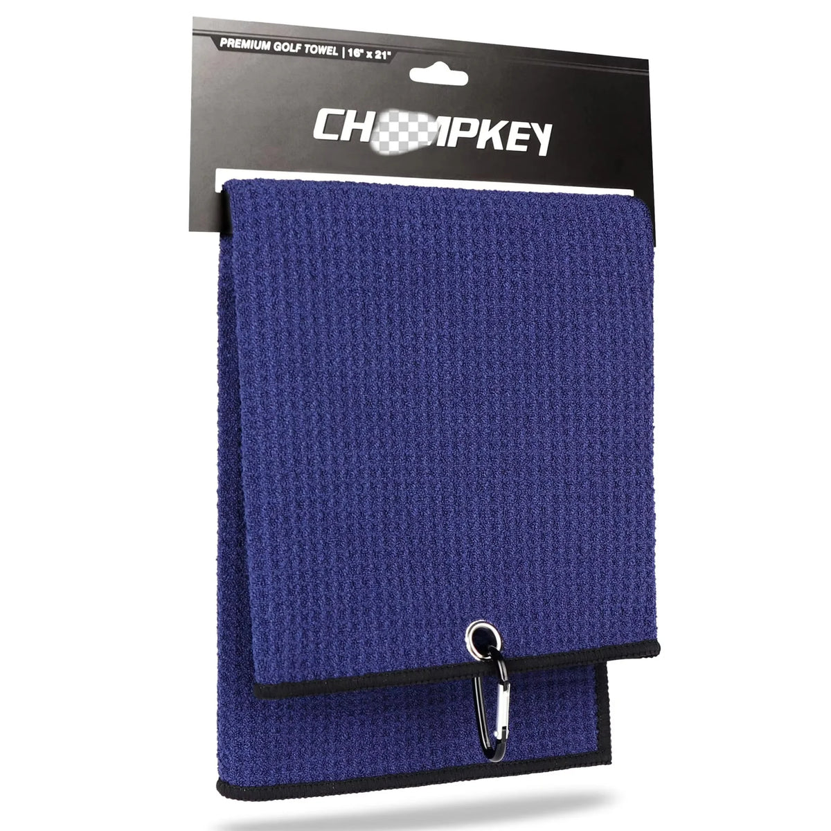 Free Sample Custom logo Polyester Sport Trifold Microfiber Waffle Weave Disc Golf Towel Tri-folder with Hook