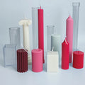 Non Stick  DIY  Handmade Tapered  Strips Candle Making Molds  Multi Shapes Acrylic Plastic Pillar Candle Molds