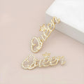 Jachon Bridal Rhinestone Queen Brooch Pin Elegant Wedding Party Engagement Gift Number Crystal Gold Alloy Brooches