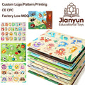 Preschool Alphabet Number Animal Hand Grab Wooden Puzzle Board Sensory Learning Developmental Toys for Baby Kids Early Education