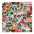 50Pcs Mexico Style Personality Logo Graffiti Sticker for Phone Laptop Bottle Car Waterproof PVC Custom Label