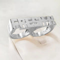 Two-finger Gold Personality Hip Hop Women Fashion Punk Letter Gift Name Ring