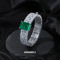 Luxury S925 Sterling Silver Full Diamond Inlaid 5A Zircon CZ square Emerald Cut Bracelet for Women Birthday Wedding Fine Jewelry