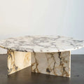 Modern Living Room Round Table Calacatta Violet Side Round Table Luxury Viola Marble Plinth T Frame Marble Side Coffee Table
