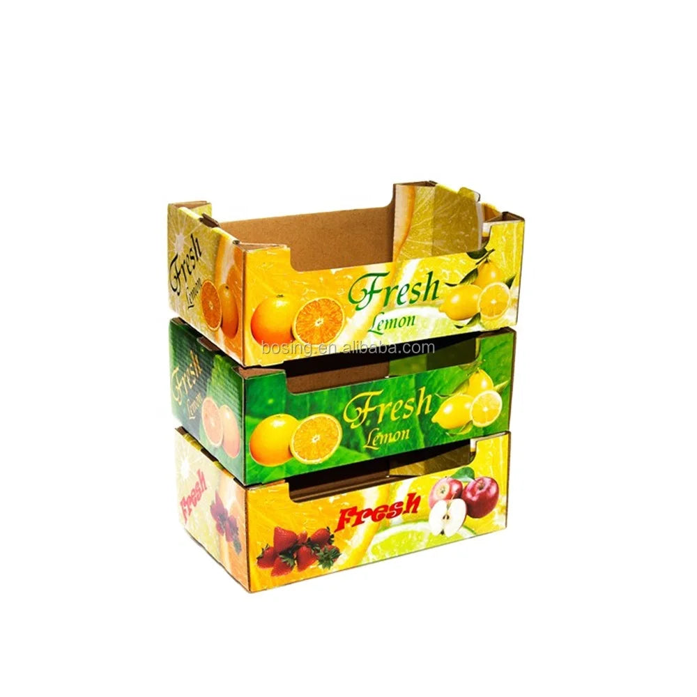Custom mango Tray Fruit Basketfresh Fruit Shelf Display Box Fruit Shipping Carton
