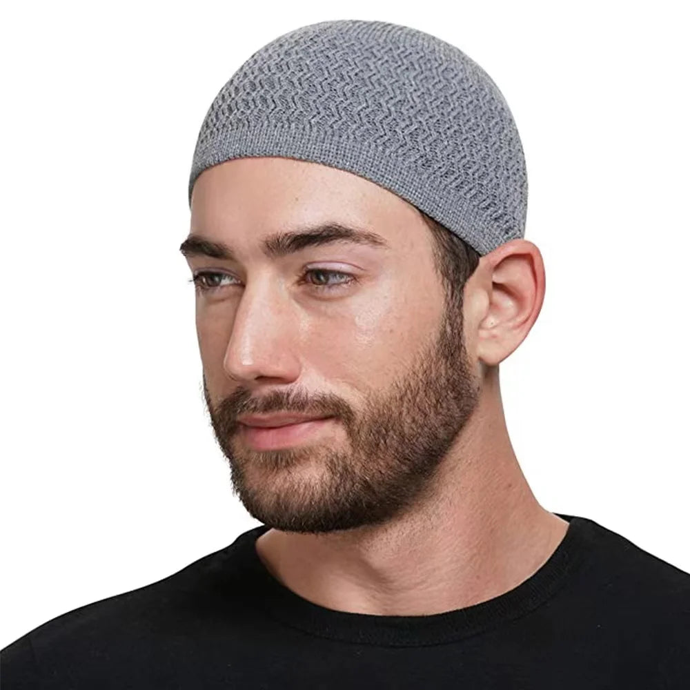 Unisex Muslim Mens Prayer Caps Arab Islam Knit Kufi Prayer Hat Caps