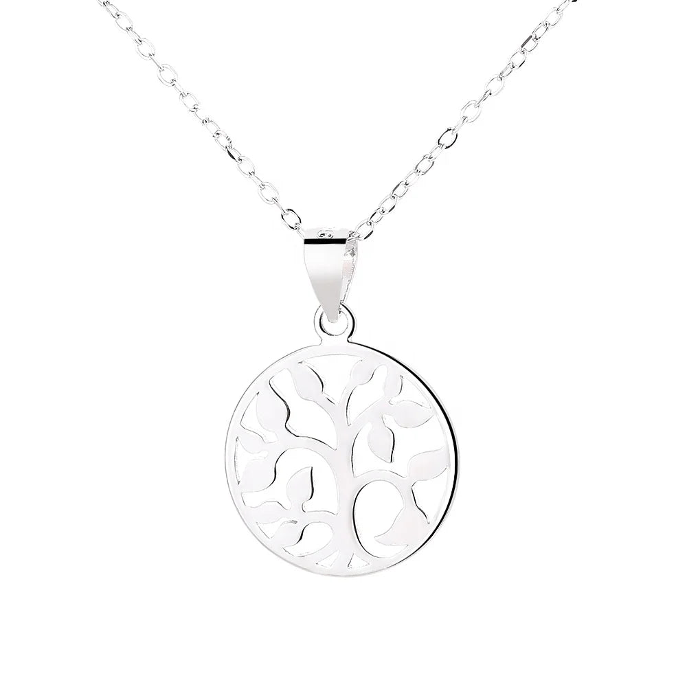 925 Silver Pendant Tree of Life Necklace Zircon Pendant Necklace Sterling Silver