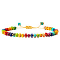 Colorful Square Bead Bracelet for Women Fashion Adjustable  Imperial Jasper Beaded Jewelry
