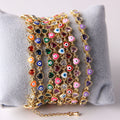 Fashion New Arrival Wholesale Custom Turkish Charm Adjustable Bracelet Colorful Enamel Link Chain Eyes of Evil Bracelets