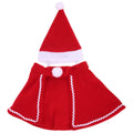 Classic Christmas Dog Cape with Santa Hat Family Pet-Friendly Polyester Christmas Decoration