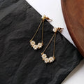 S925 Silver Needle Trendy Drop White Flower Earrings Statement Jewelry