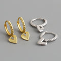 Ins Fashion 925 Silver Plain Simple Heart Hoop Earrings Jewelry 18K Gold Plated Sterling Silver  Hoop Earrings for Women