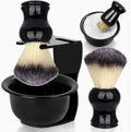 Portable 3pcs Acrylic Handle Shaving Brush Holder Kit with logo Custom Bowl
