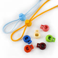 MeeTee F5-2 Multicolor Plastic Round Spring Buckle Single Hole Elastic Rope End Sliding Buttons Drawstring Cord Lock Stopper