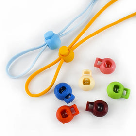 MeeTee F5-2 Multicolor Plastic Round Spring Buckle Single Hole Elastic Rope End Sliding Buttons Drawstring Cord Lock Stopper