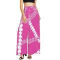Wholesale Pink Color New Fashion High Waist Women's Wide-Leg Pants Hawaiian Paukenikeni Elei Floral Printing Loose Women Pants