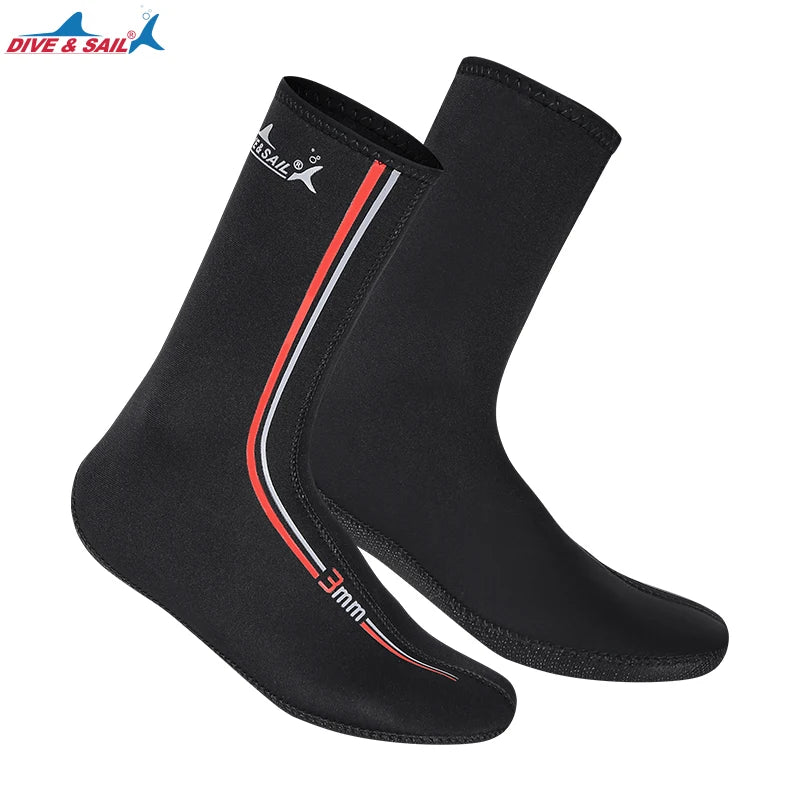 DIVE&SAIL Super Stretch 3mm CR Neoprene Eco-Friendly Waterproof Snorkeling Surfing Beach Swimming Water Sports Socks Diving