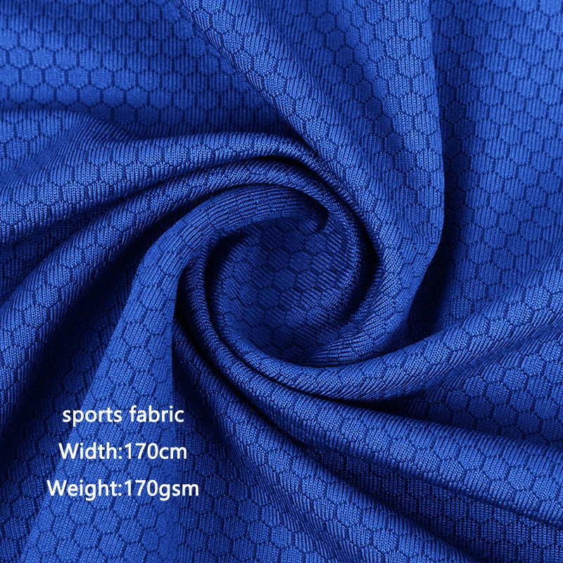 Customized 100% Polyester Quick-drying Jacquard Warp-knitted Hexagonal Football Cloth Sports Fabric for Jerseys and Gym Suits