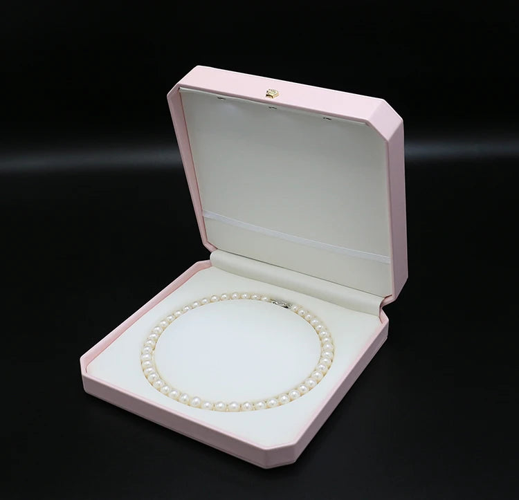 Custom Logo Luxury PU Jewelry Ring and Necklace Boxes Premium Packaging for Rings and Necklaces