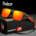 Dubery D833 Rectangle Men square Mirror Popular Real Wood Sunglasses Polarized Lens