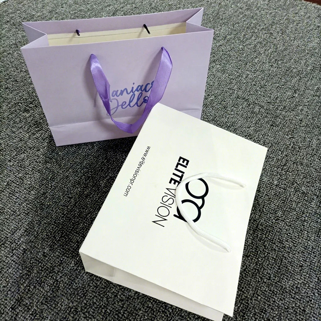 Printed White Luxury Packaging Paper Bag with Handle Manufactures Gift Bags Wholesale Craft Paper Shopping Bag