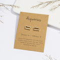 Aquarius Symbol 12 Astrology Sign Real Pure Sterling Silver Stud Zodiac Earrings 925 for Girls Kids