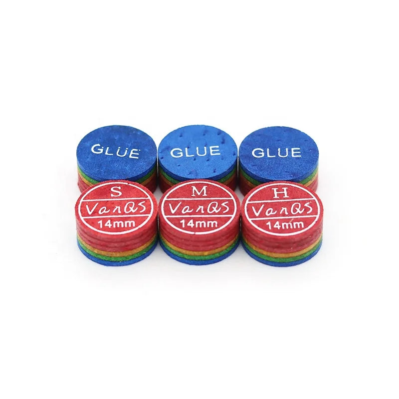 Multi-Layered 14MM Rainbow Pool Tip for Carom Billiards Grade S/M/H on Sale