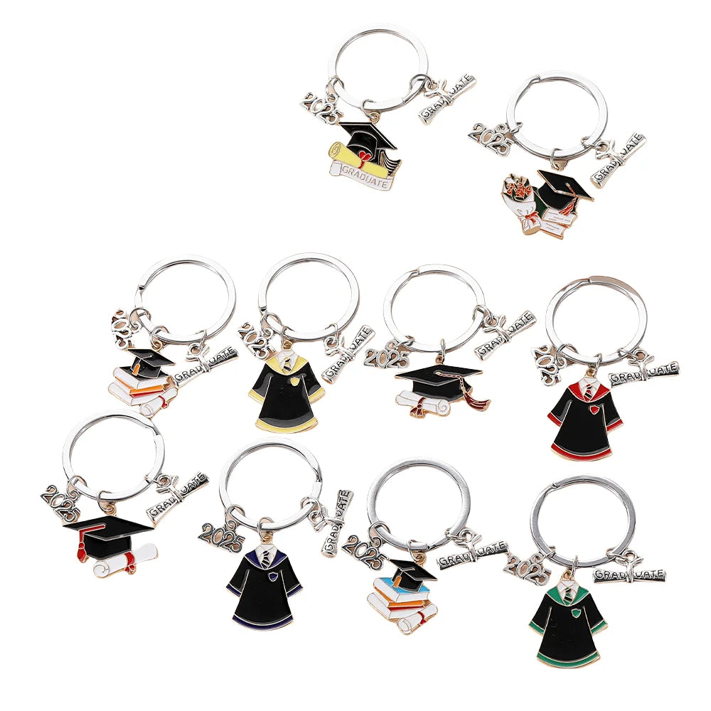 2025 New Graduation Cap Keychain Book-shaped Degree Keyring Exam Success Gift for Students Bulk Wholesale Cute Scholar Charm