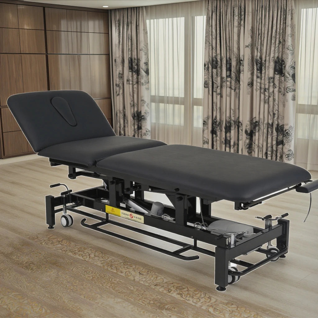 Hospital Clinic Use Metal Physiotherapy Instrument Aesthetic Recliner Stretcher Bed Tilting Folding Bed Treatment Hotel Gym