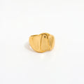Fenny 18K Gold Plated Wholesale High End Lava Irregular Hollow Creative Stainless Steel Finger Ring Trendy for Women
