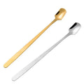 Stainless Steel Square Coffee Stirring Spoons Long Handle Ice Spoon Honey Dessert Mug Gift Spoons Bar Accessories