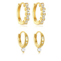 Fine Jewelry Earrings 925 Sterling Silver Trendy Diamond Earrings Star Full Zircon Gold Plated Hoop Earrings Women