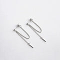 FY-ED684 REETI 925 Sterling Silver After Hanging Type Tassel Strip Stud Earrings for Women Fashion Girl  Jewelry