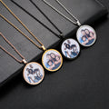 Stainless Steel Customized Photo Round Shape Pendant Personality Blank Photo Memory Locket Picture Pendant Necklace Gift