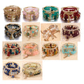 Fashion Retro Boho Handmade Jewelry Crystal Beads Chain Set Multi-layer Bohemian Glass Beads Bracelets for Girls Women