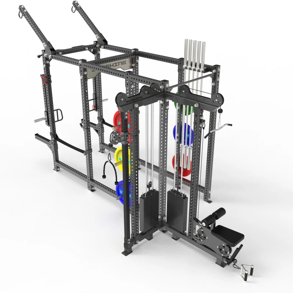 Sunshine Brand Durable Multi-Function Steel Cable Cross Pulley Rig Rack Commercial Use Extra Large Pin Load Bodybuilding
