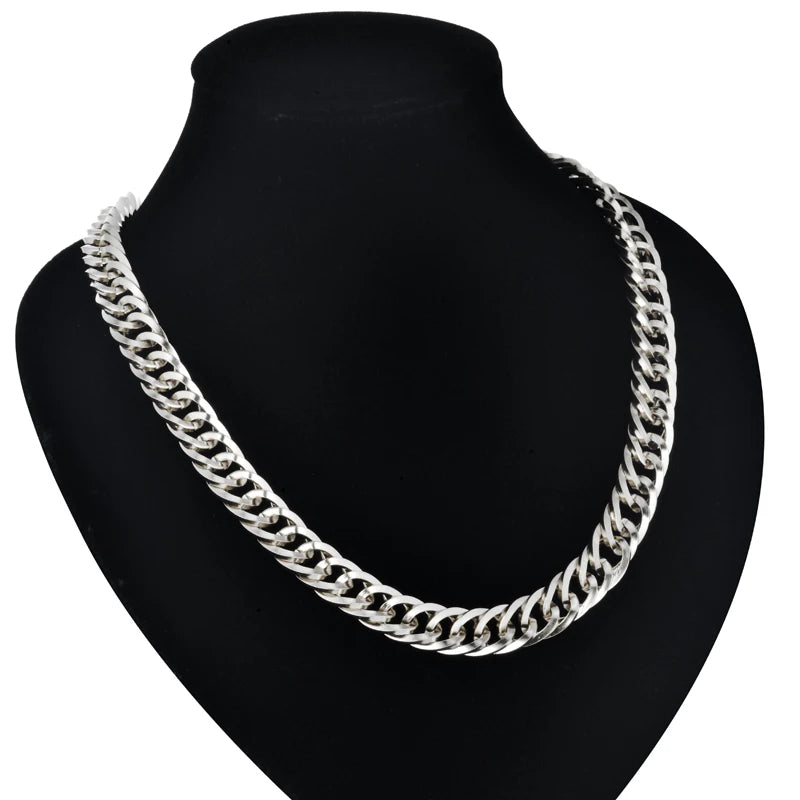 Hip Hop Stainless Steel Necklace Titanium Steel Jewelry Encrypted Day Word Buckle Cuban Chain