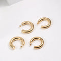 2022 Trendy Earring 18K Gold Plated  Chunky Hollow Statement Big C Hoop Earrings for Women Stainless Steel Earrings Wholesale