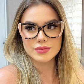 2024 Custom Logo Classic Metal Frame Computer Eyewear Glasses Blue Light Blocking Cat Eye Irregular Glasses for Ladies