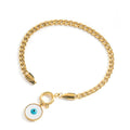 Fashion Ladies Eye Charms Stainless Steel Women Men Chain Link Bracelet Boho Designer Jewelry Blue Period Zircon Bangle Bracelet