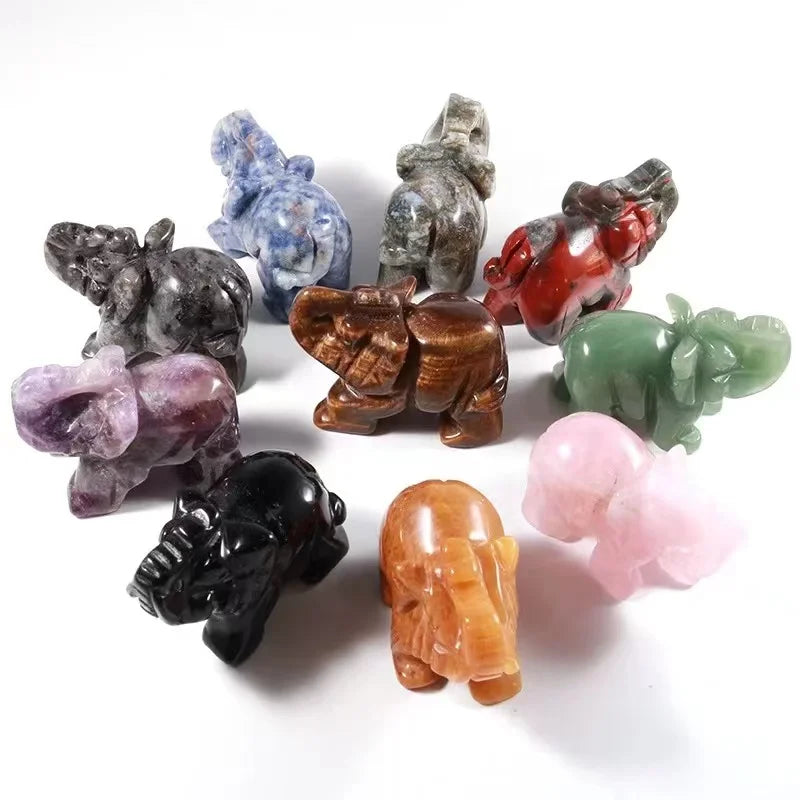 Wholesale Crystal Crafts Carved Crystals Small Crystal Elephant for Souvenirs