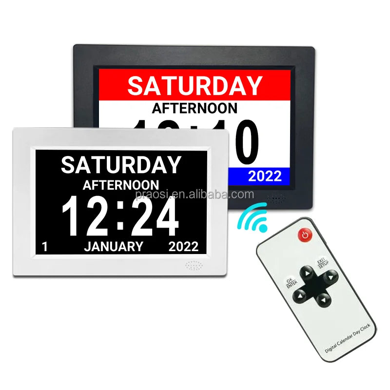 Pros 8" IPS HD Digital Calendar Alarm Day Clock Extra Large Impaired Vision People the Aged Seniors Dementia Desk Wall Mounted