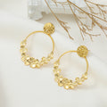 Jewelry Manufacturers Fashion Custom 18K Gold Plated Stainless Steel Stud Earrings Trendy Women's Leaf Shape