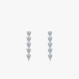 Ailmay Real 925 Sterling Silver Shining Water Drop Shape Clear CZ Long Earrings for Women Wedding Engagement Fine Female Jewelry
