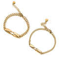 DAIHE Hot Sale Fashion Chain Link Bracelets 18k Gold-Plated High-Quality Engraving Couple Stainless Steel Bracelets