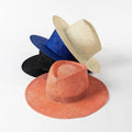 Custom High Quality  New Colour Panama Fedora Blank Sisal Straw Hat for Women Lady Summer Sun Shade