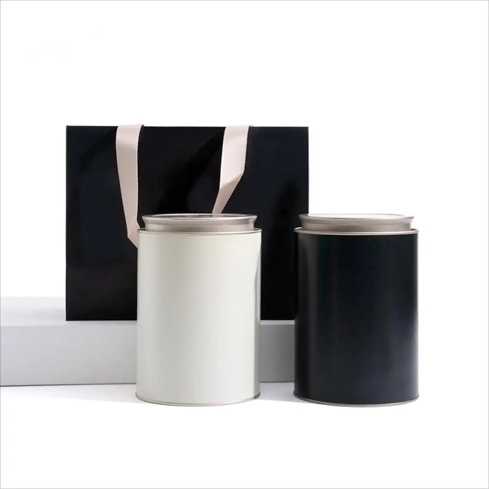 Tianhui Tea Gift Paper Packaging Box Big Size Loose Tea Leaf Paper Cans With Double Lids Big Cookie Jars